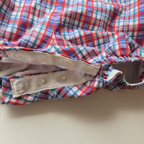 Kelly's Kids Monogrammed Sam Plaid Romper Boat Applique Size 3 Vintage One Piece - Picture 7 of 9